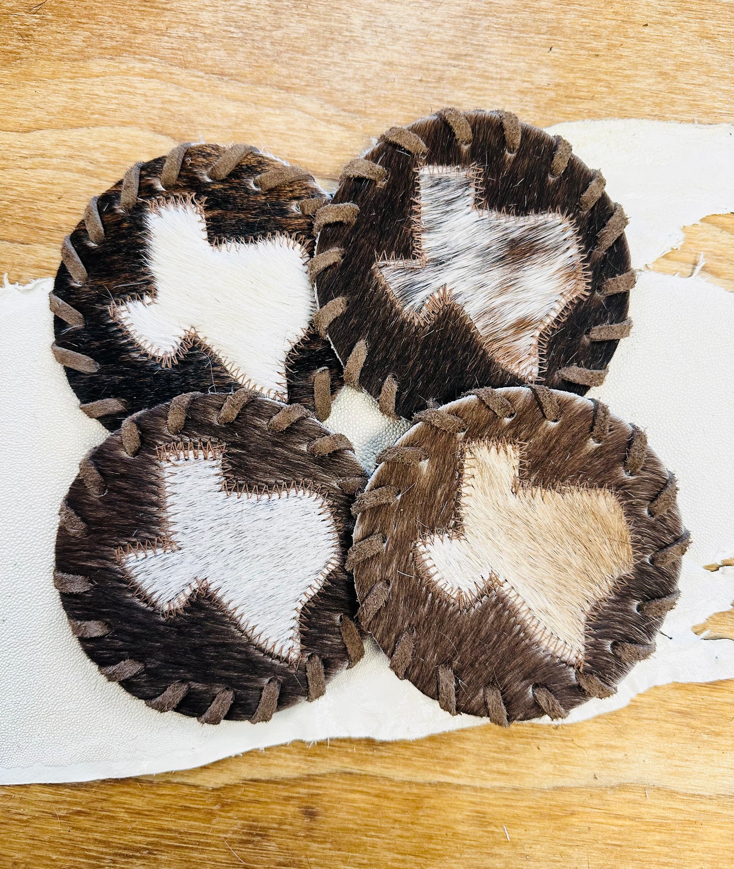 Cowhide TX Coasters