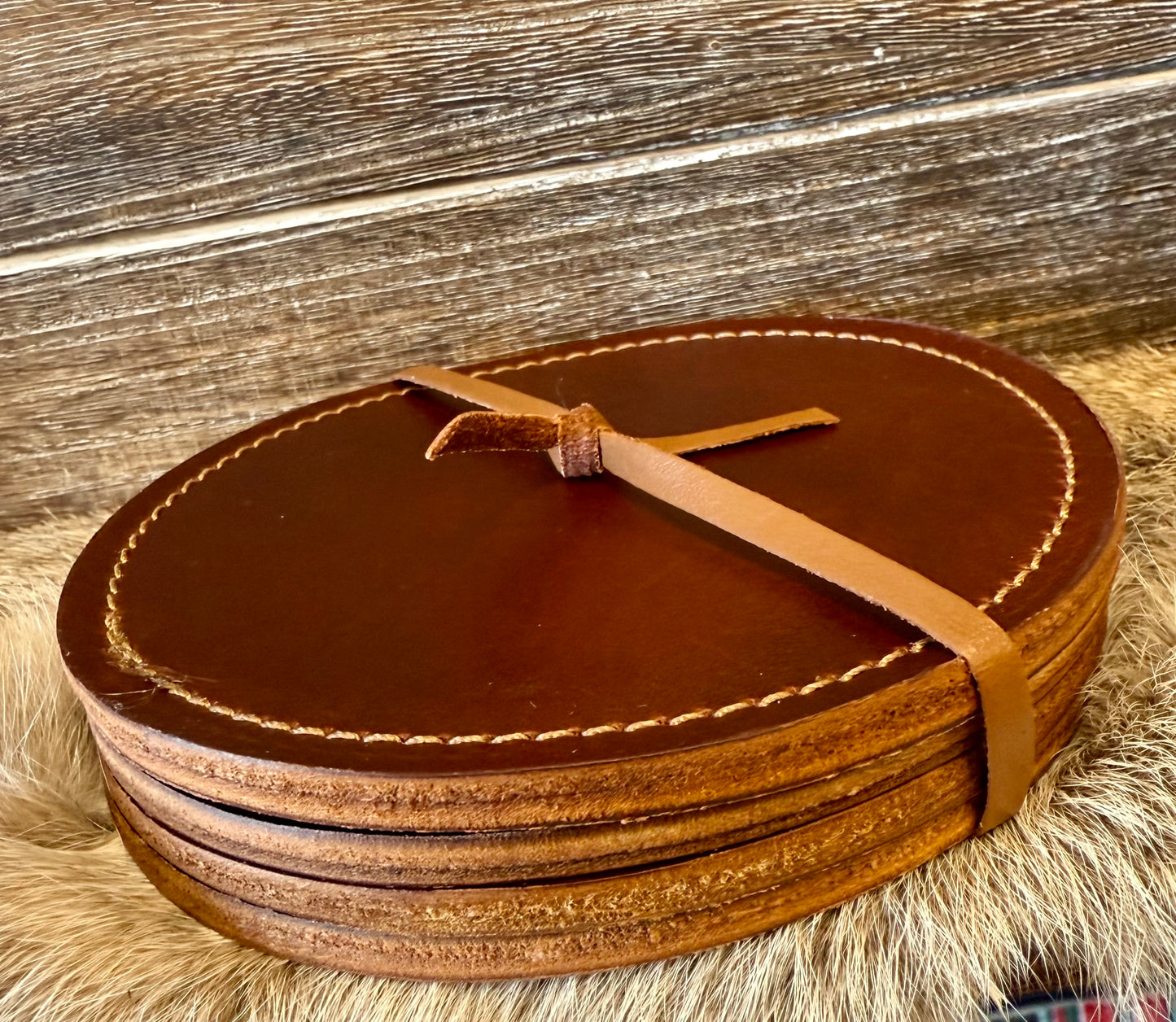 Leather Coaster Set