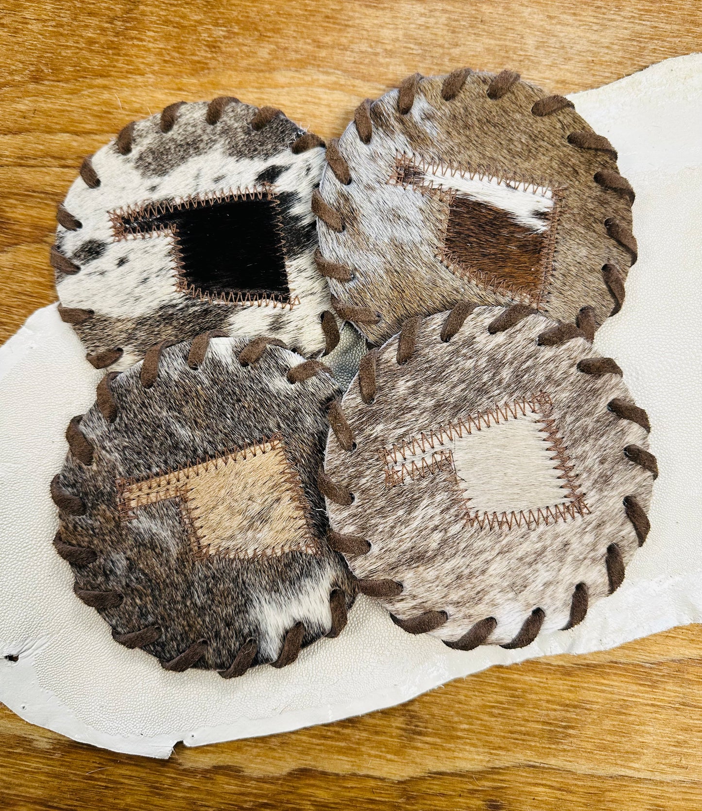 Cowhide OK Coasters